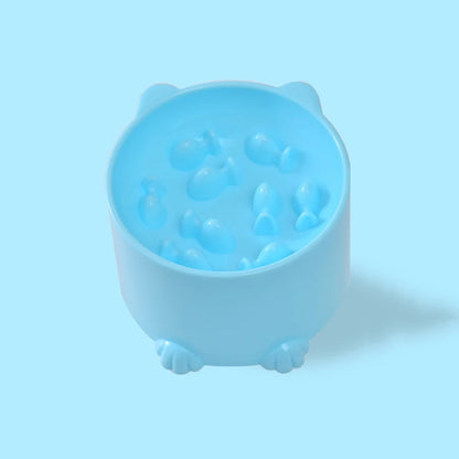 Raised Slow-Feed Pet Bowl