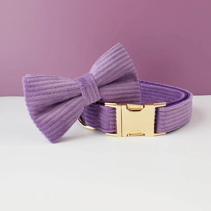Corduroy Dog Collar & Leash Set