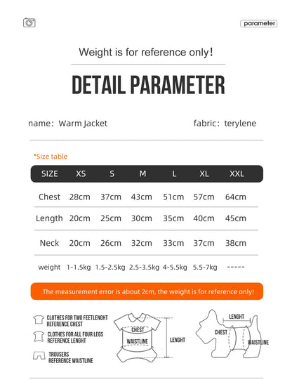 3-Layer Thick Winter Dog Coat