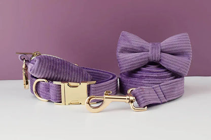 Corduroy Dog Collar & Leash Set