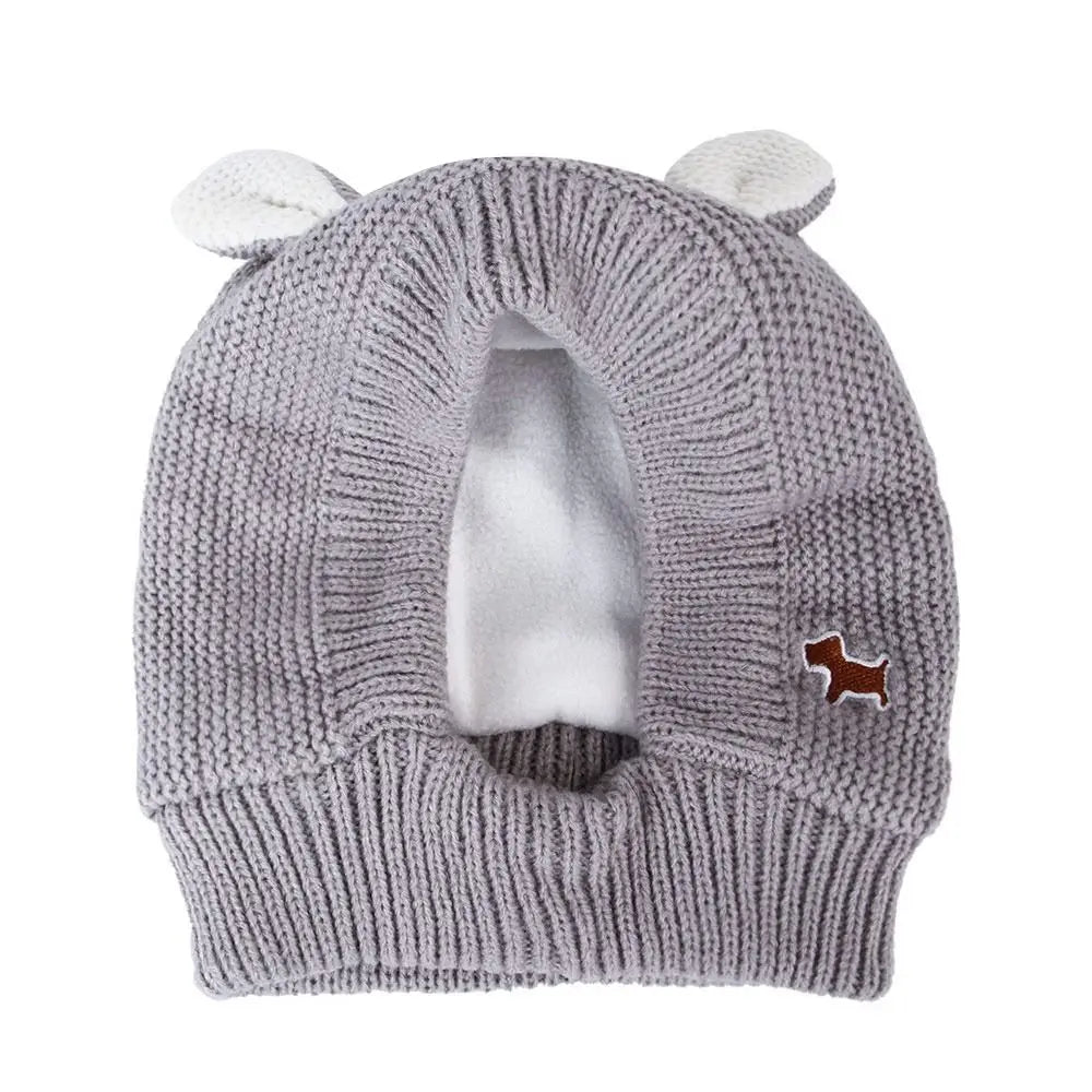 Knit Dog Ear Muffs & Hat