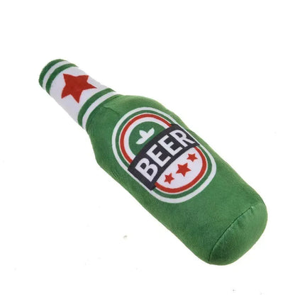 Squeaky Beer Bottle Dog Toy