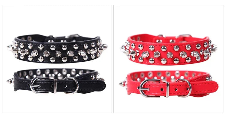 Spiked Leather Dog Collar