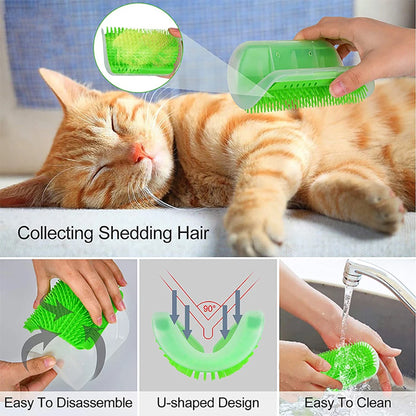 Wall-Corner Cat Massage Brush