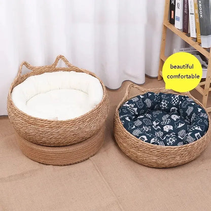 Natural Woven Cat Bed Mat