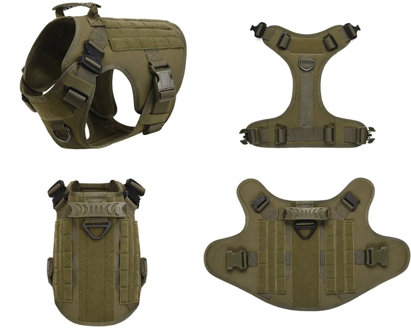 Tactical Dog Vest Harness & Leash Set