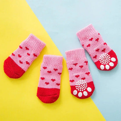 Winter Knit Dog Socks (Set of 4)