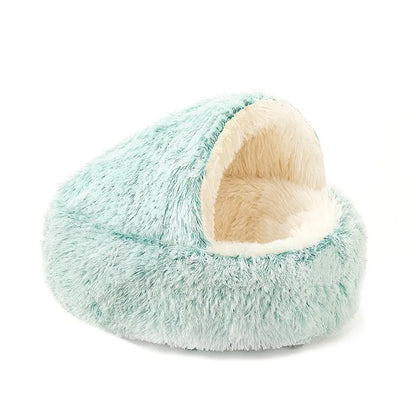 2-in-1 Plush Cat Bed & Sleep Bag