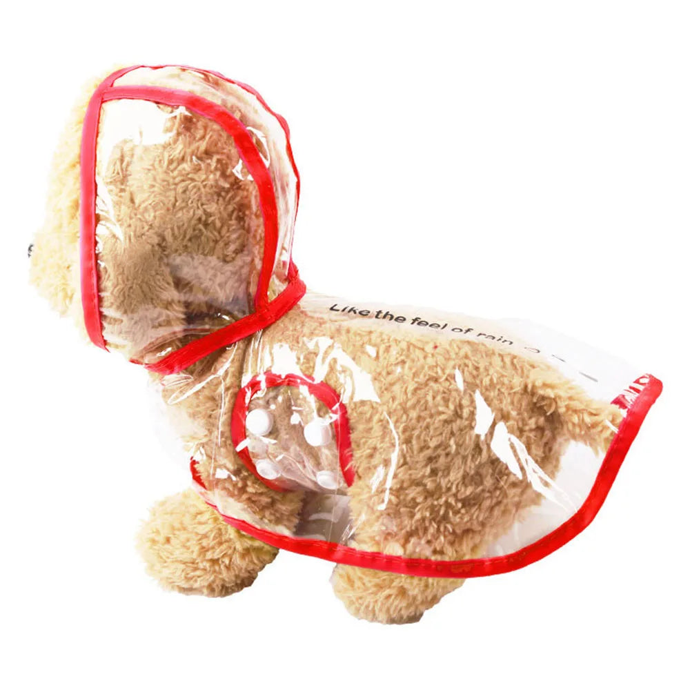 Transparent Hooded Dog Raincoat