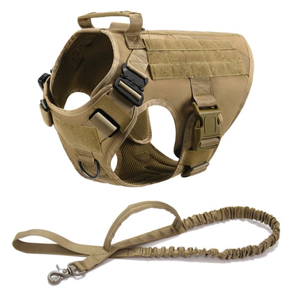 Tactical Dog Vest Harness & Leash Set