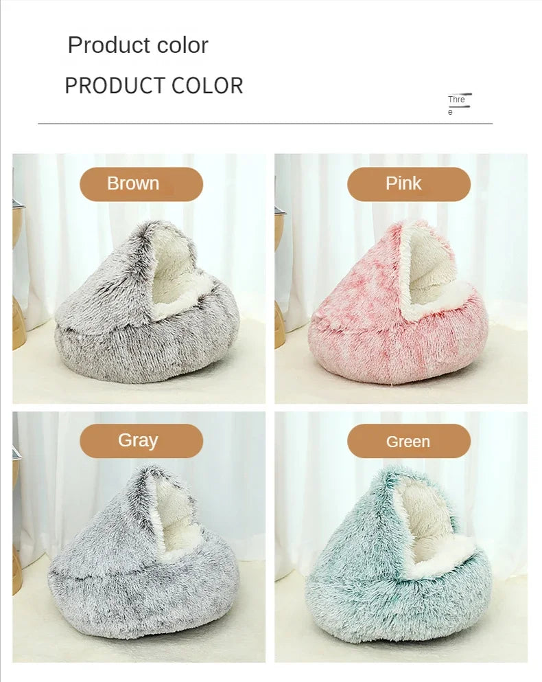 2-in-1 Plush Cat Bed & Sleep Bag
