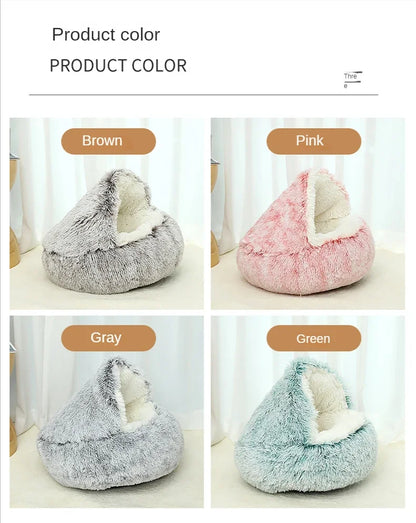 2-in-1 Plush Cat Bed & Sleep Bag