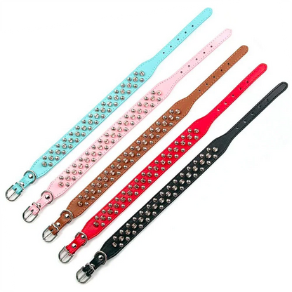 Spiked Leather Dog Collar