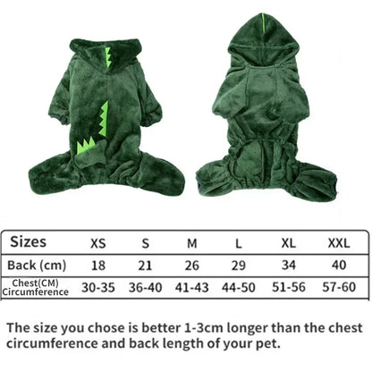 Dinosaur Hooded Dog Coat