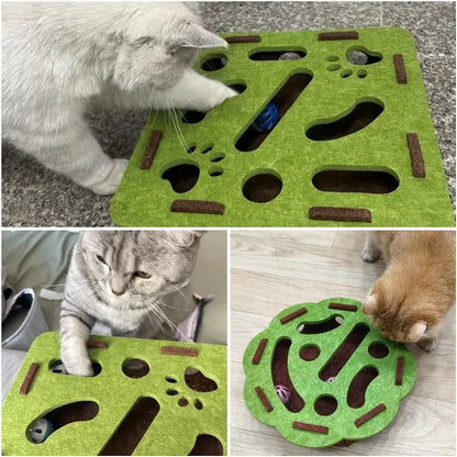 Felt Cat Maze Ball Box