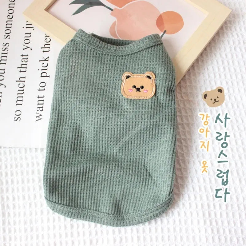 Green Bear Dog Tee