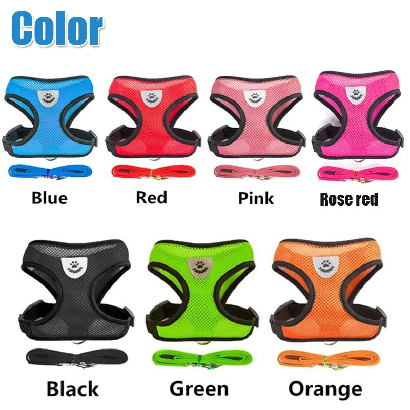 Reflective Mesh Pet Harness & Leash