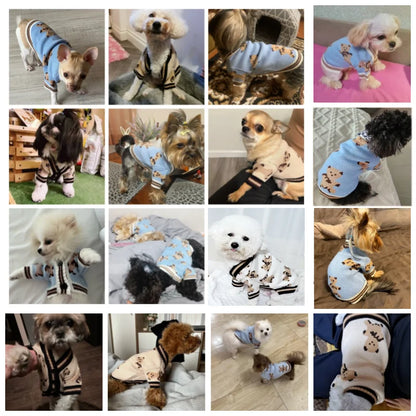 Striped Dog Cardigan Sweater