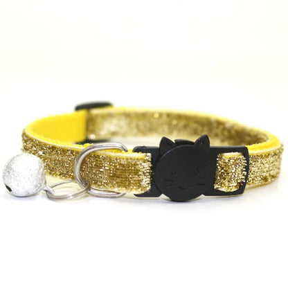 New 8 Color Cute Puppy Frosted Cat Collar ABS Adjustable Strap Small Pet Cat Kitten Collar with Bell Nylon Strap Pet Cat Collar