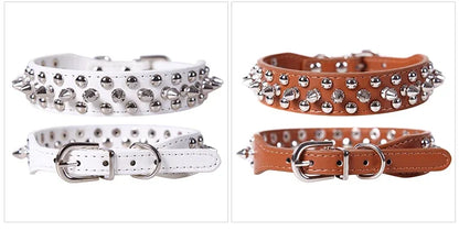 Spiked Leather Dog Collar