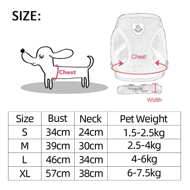 Mesh Cat & Dog Vest Harness Set