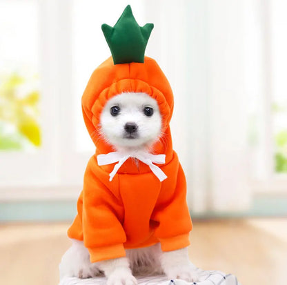 Cute Dog Hoodie Pet Fruit Clothes Funny Cat Coats with Hat Halloween Cosplay Costume Dogs Hooded Sweatshirt for Puppies