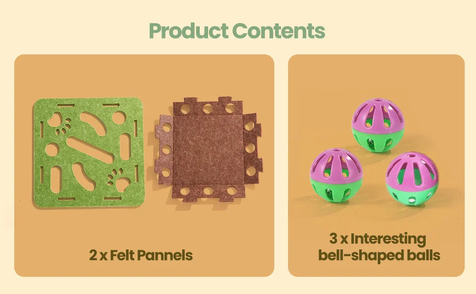 Felt Cat Maze Ball Box