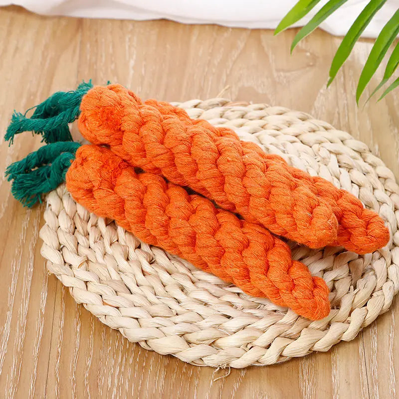 Carrot Cotton Rope Chew Toy