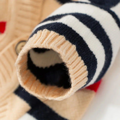 Striped Dog Cardigan Sweater