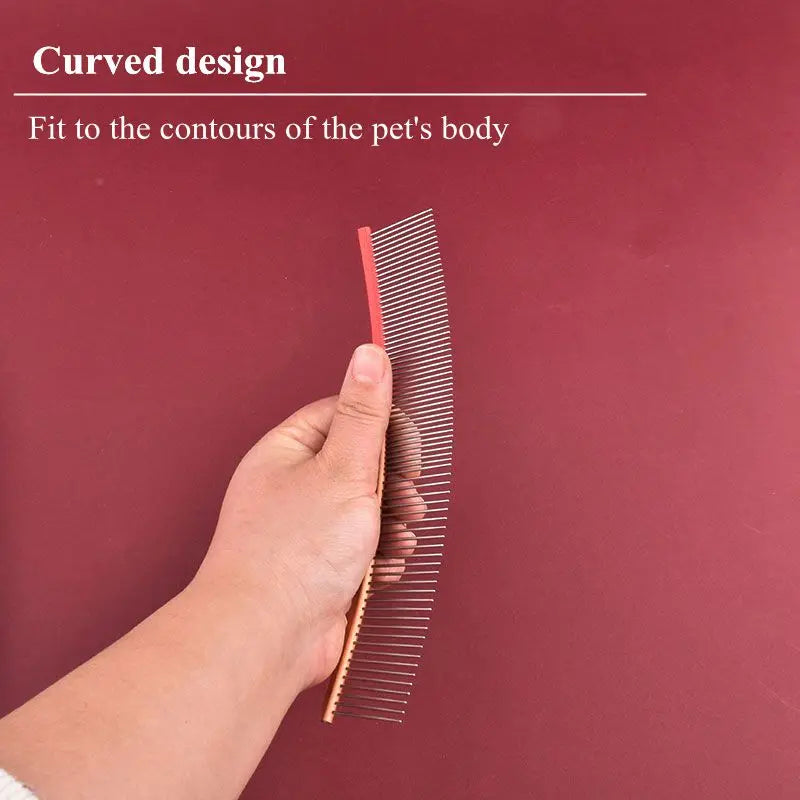 Curved Stainless Steel Pet Comb