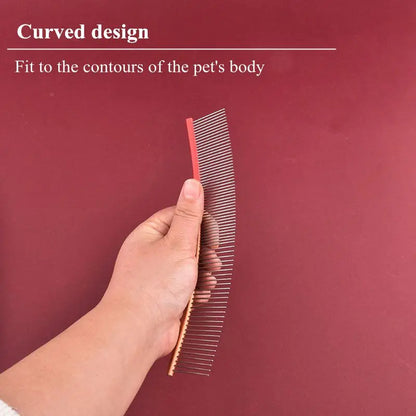Curved Stainless Steel Pet Comb