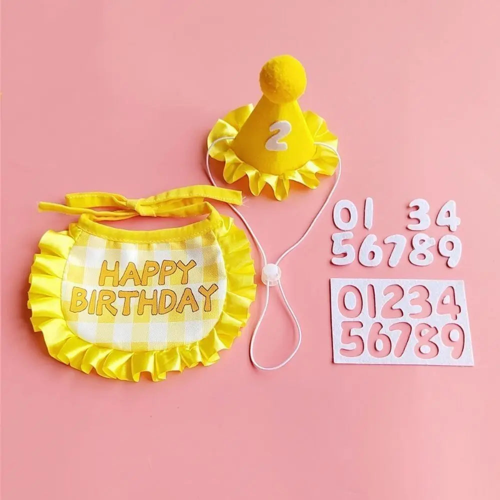 Cat Birthday Party Hat & Scarf Set