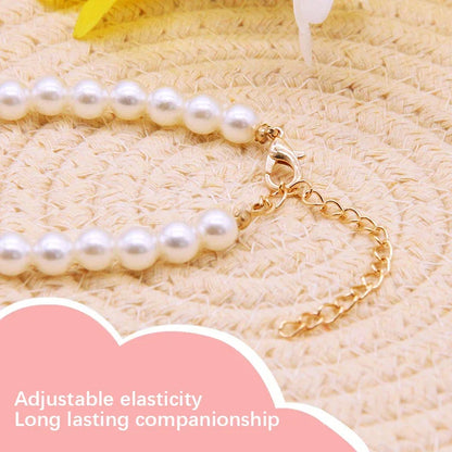 Faux Pearl Cat Necklace Collar