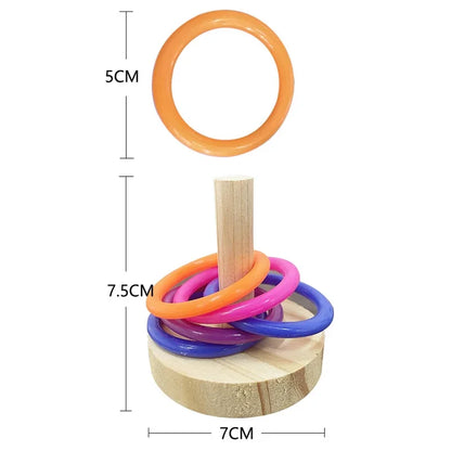Wooden Parrot Ring Toy
