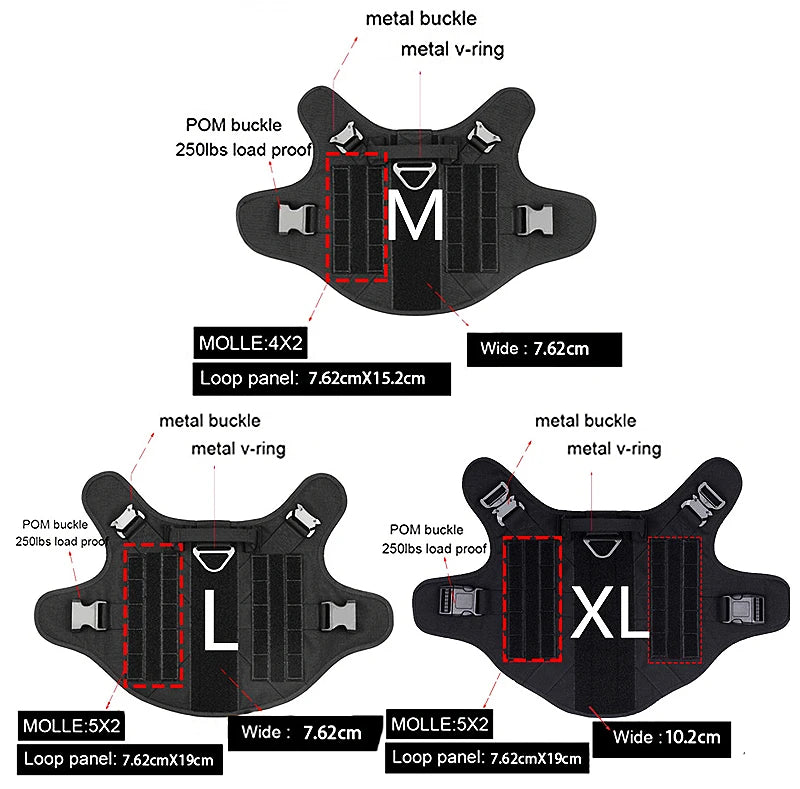 Tactical Dog Vest Harness & Leash Set