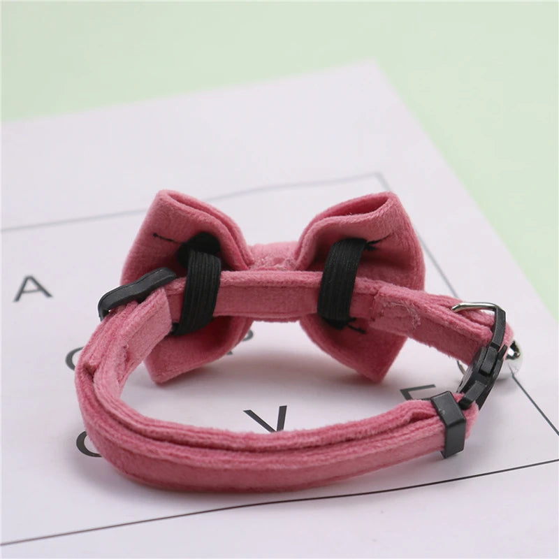 Velvet Bow Cat Collar with Bell