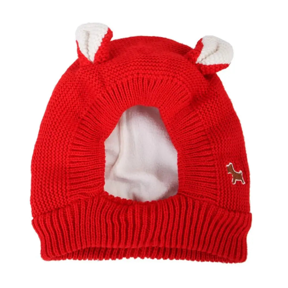 Knit Dog Ear Muffs & Hat