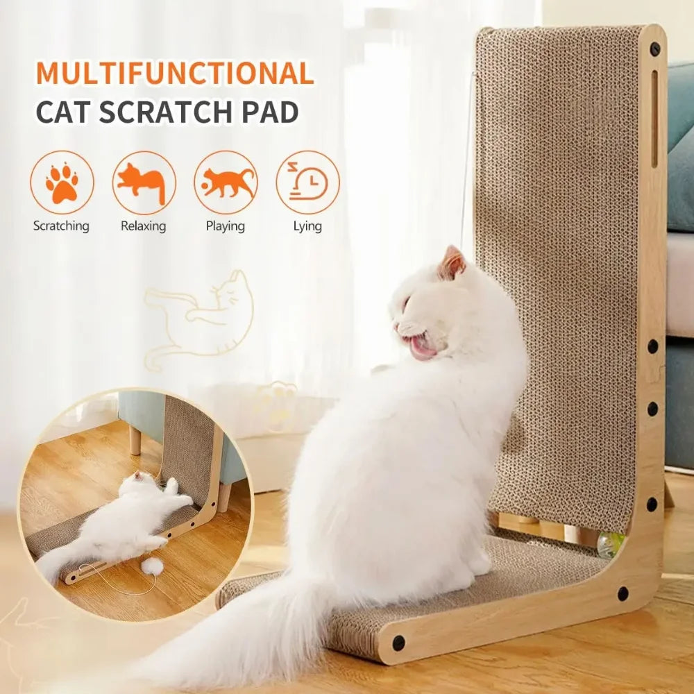 L-Shaped Cardboard Cat Scratcher