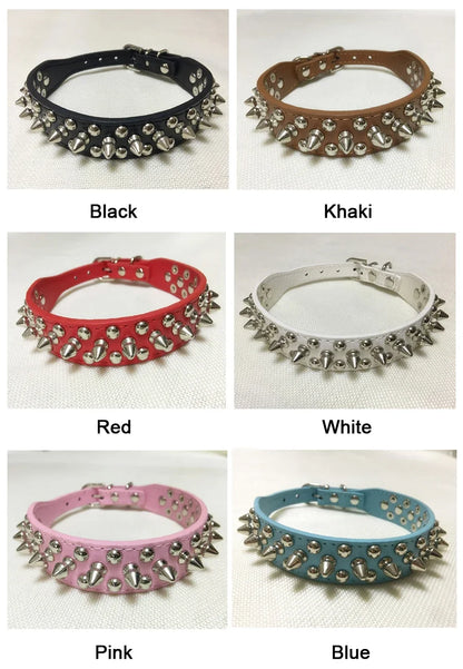 Spiked Leather Dog Collar