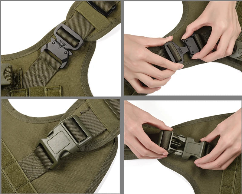Tactical Dog Vest Harness & Leash Set