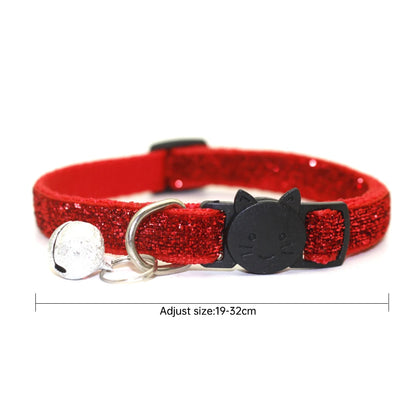 New 8 Color Cute Puppy Frosted Cat Collar ABS Adjustable Strap Small Pet Cat Kitten Collar with Bell Nylon Strap Pet Cat Collar